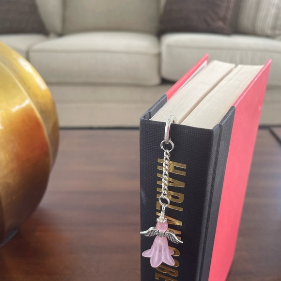 Handmade Pink Angel Fairy Bookmark with Silver Tone Hook - ideal Gift - Picture 4 of 7